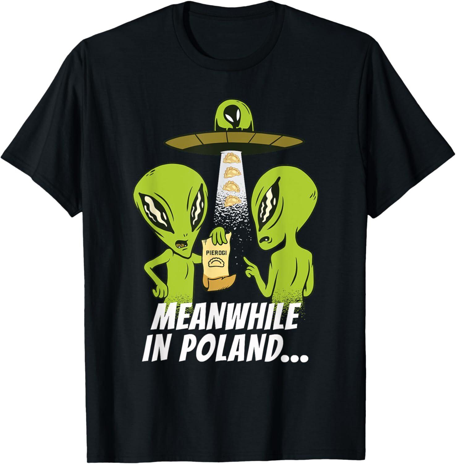 Alien Abduction Pierogi Polish Food Poland Polonia Funny Gift Unisex T-Shirt Mens Womens Tees Top S