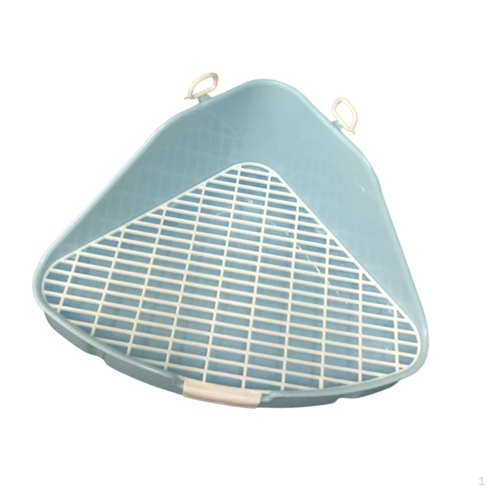 

Durable Pet Toilet with Grid, Portable Potty Trainer for Bedding Supplies Small Animals синій