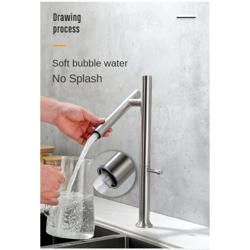 Stainless Steel Kitchen Faucet Cold and Hot Dual Control Brushed Vegetable Basin Faucet Mixer Tap