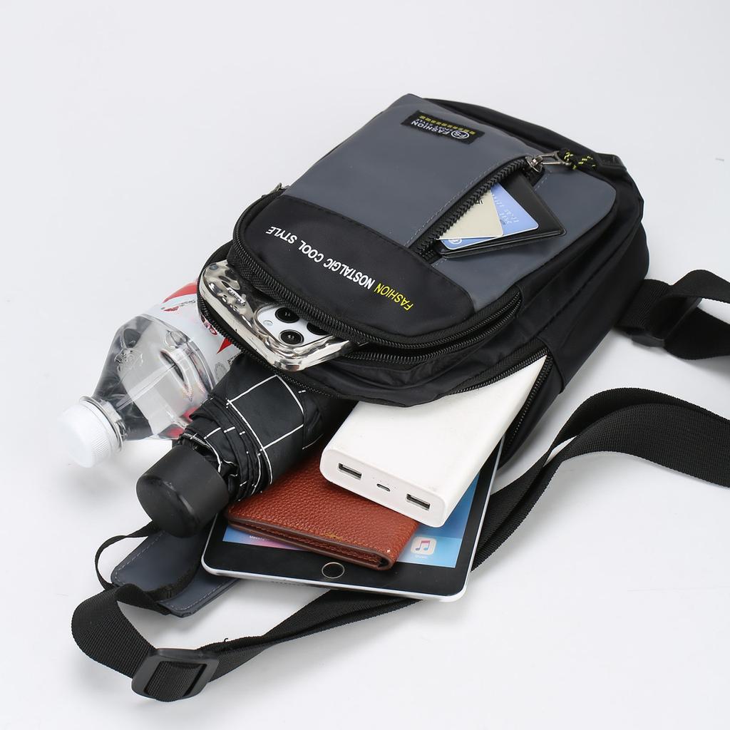 Nylon Chest Bag For Men Multifunctional Casual Fashion Trend Shoulder Bag For Outdoor Sports Versatile Crossbody Bag