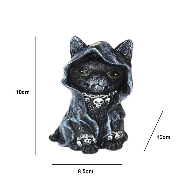 

1 шт Хэллоуин таинственный волшебный кот черная статуя для сада настольный домашний декор украшения расписанная вручную фигурка скульптура