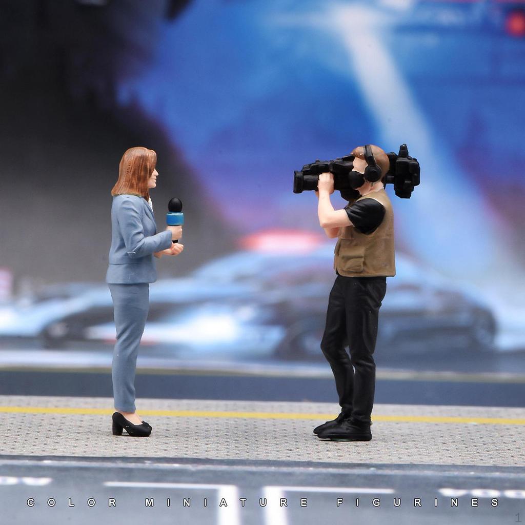 1/64 Miniature Figure Model Diorama Hand Painted Trains Architectural Scene People Interview