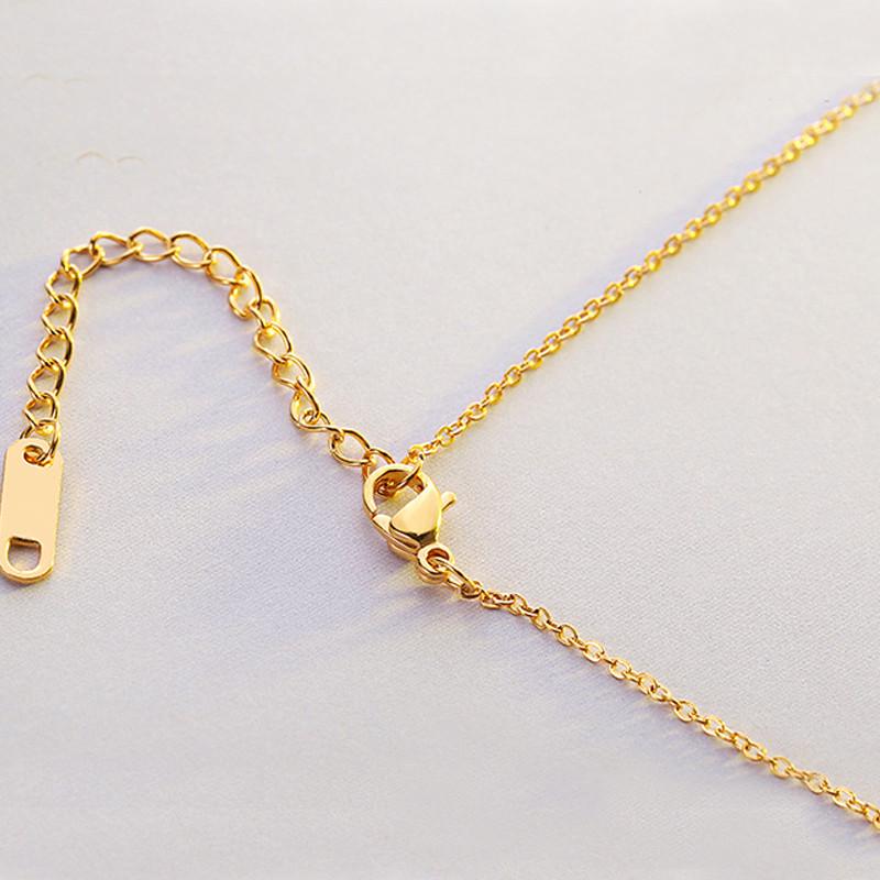 Titanium Steel Hollow-out Rhinestone Love Heart Clover Necklace Environmental Protection Do Not Fade