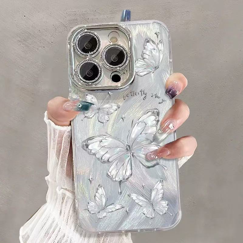 Flying Butterfly for IPhone 16 Mobile Phone 15 Case 14 Protection for IPhone 13 Set 12 Silicone Full Cover 11pr