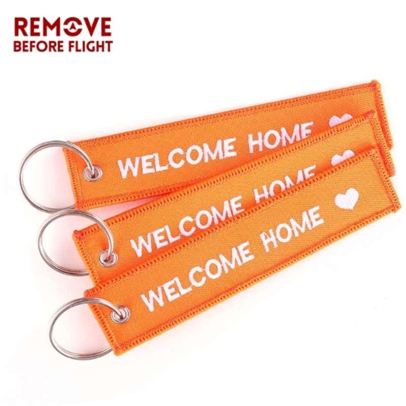 Odebrat před odletem Vítejte doma Dopis Keychain Nejlepší dárek pro rodinné přívěsky na klíče