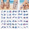 Tattoo Fake Tatoo 10Pcs Ocean Custom Body Art Arm Sea Turtle Whale Jellyfish Temporary Tattoos Sticker Blue Shark  Jewelry
