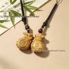Golden Wood Lucky Money Bag Hanging Ornament - Keychain & Car Pendant Decor