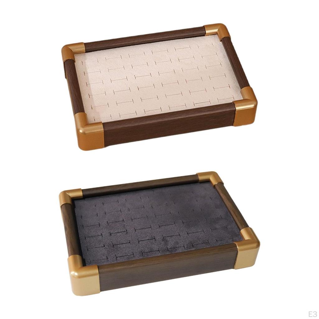 Ring Holder Earrings Display Tray,36 Slots,Storage Box,Velvet Storage Tray Jewelry Organizer