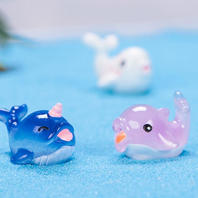 Miniature Ocean Animal Figurines 10Pcs Set for Aquariums Decoration and Birthday Party Including Resins Whale Sea