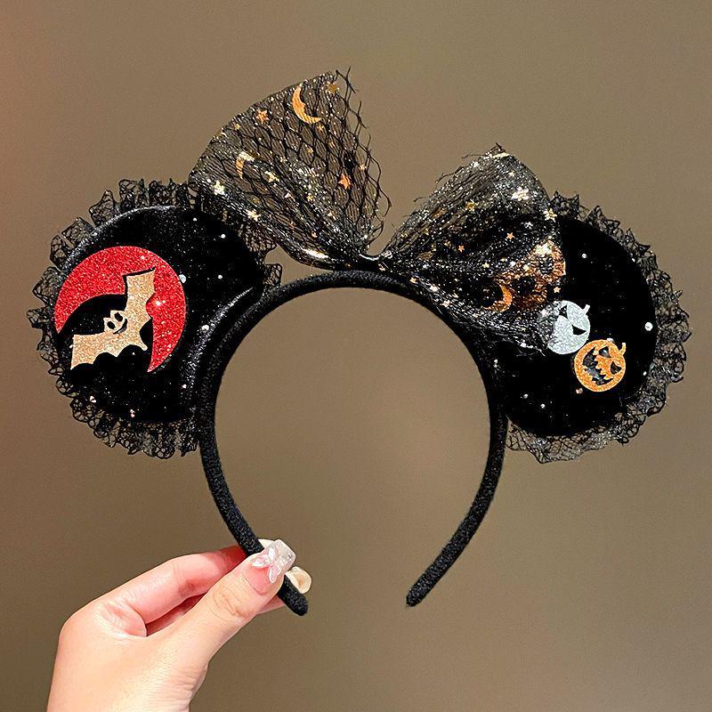 Halloween Witch Headband: Ghost Festival Dark Party Decoration with Skull, Pumpkin, and Funny Lace Bow Antlers Hair Accessories