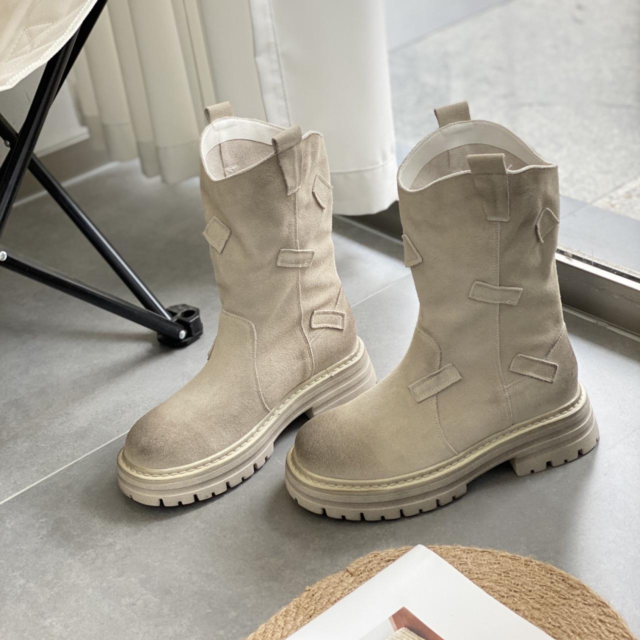 

Autumn and winter mid-tube boots Wasteland Martin boots thin short boots women s boots retro western cowboy boots 35