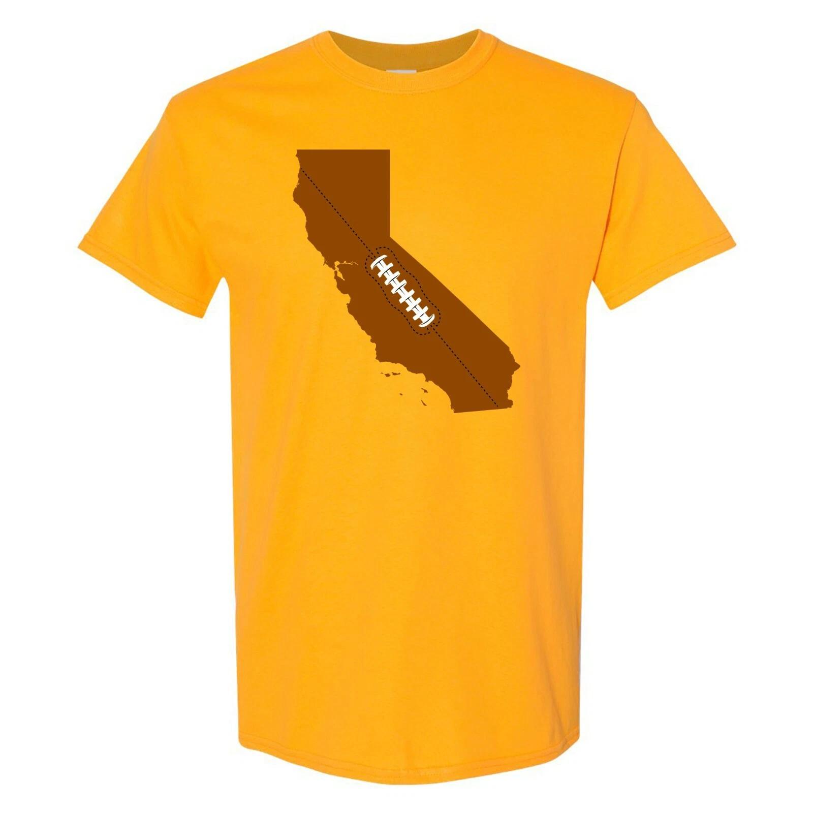California Football State Shape - Hometown Pride T Shirt - Gold S
