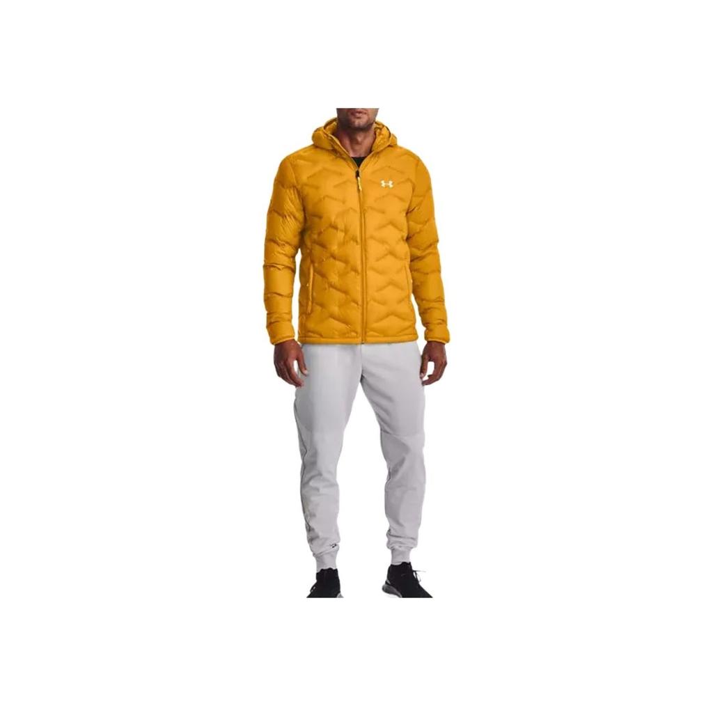 Under Armour Lightweight Solid Color Warm Hooded Down Jacket Winter Men Jacket Yellow 1373461-782