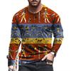 Ancient Egyptian Pattern Print T-shirt Autumn Men's O-Neck T-shirt Casual Long Sleeve Oversized Tops Fashion Streetwear Tees