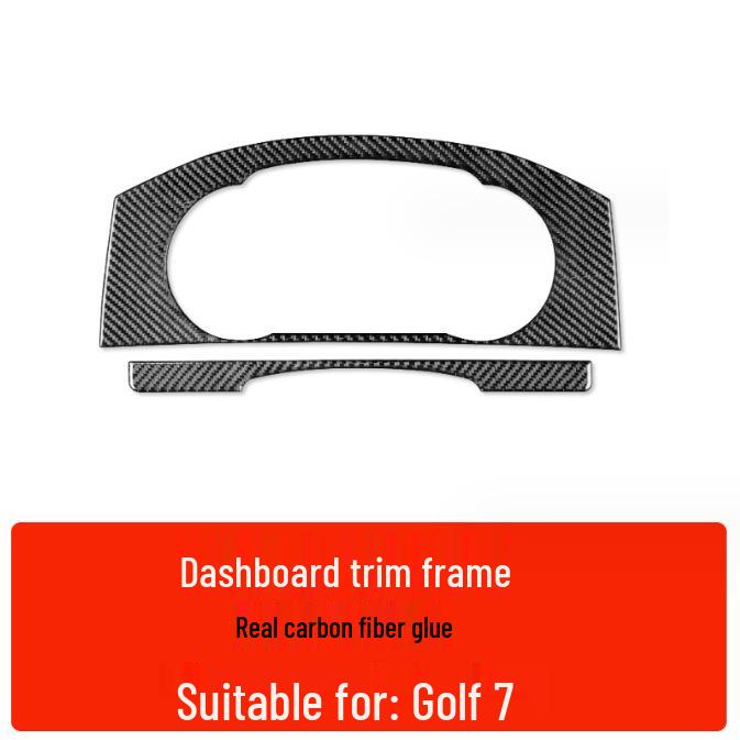 Compatible Carbon Fiber Interior Accessories for VW Golf 7: Console, Gear Shift, Cup Holder, A/C, Navigation Decor.