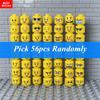 Pack  MOC Bricks Sunglasses Figure Face Yellow Flesh Head Expression Assembled Building Blocks Accessories Children's Toys