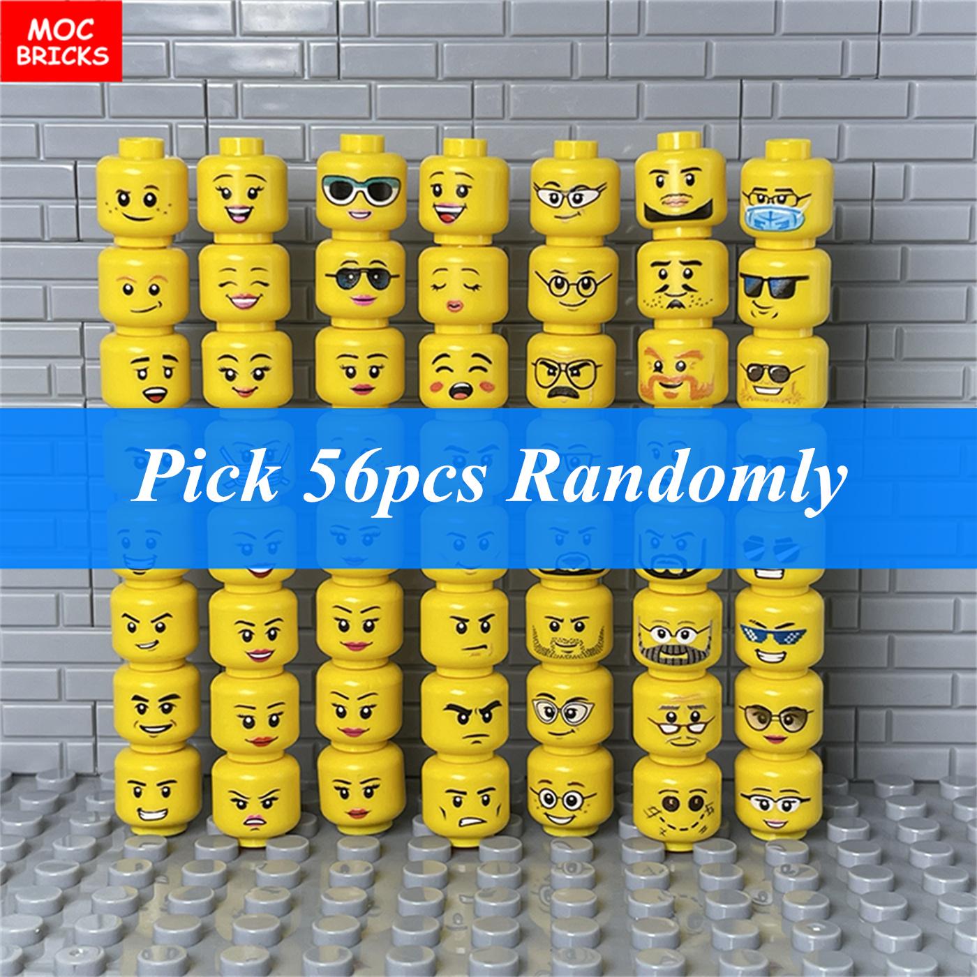 

Набор MOC Кирпичи Солнцезащитные Очки Фигурка Лицо Желтая Плоть Голова Выражение Лица Собранные Строительные Блоки Насадки Детские Игрушки жёлтый