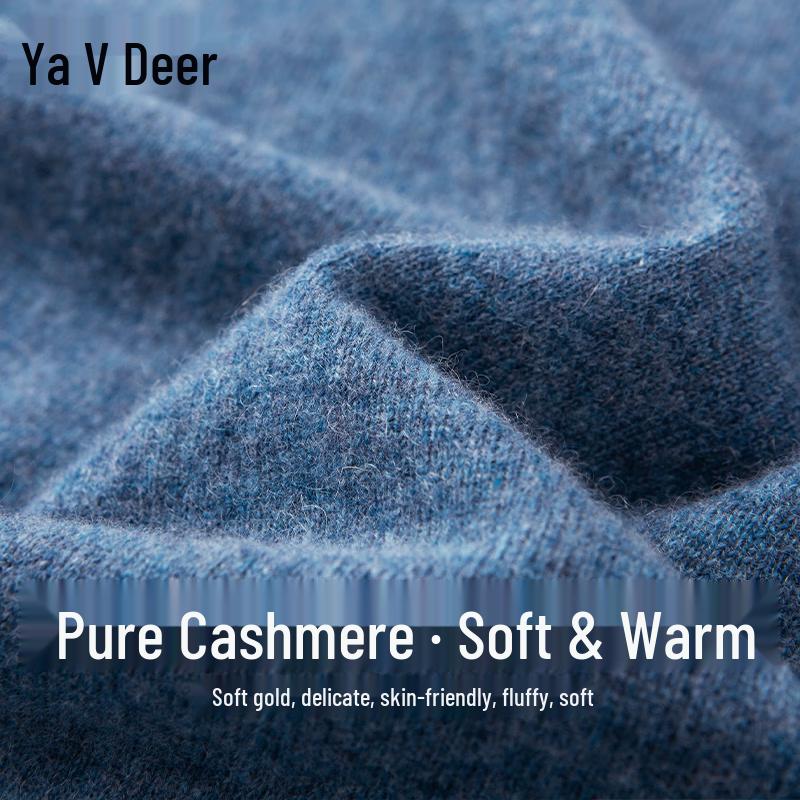 Yalu Men's Pure Cashmere Mock Neck Sweater