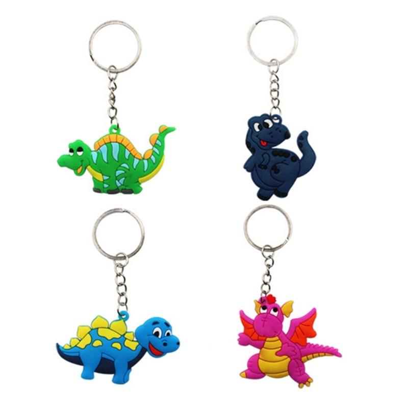 12 Pcs Dinosaur Keychains Cute School Bags Backpack Novelty Keyrings for Party Supplies Favors Bag Fillers Gifts Prizes
