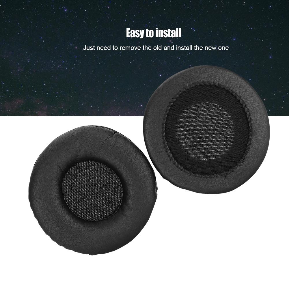 A Pair of Universal Black Cotton Replacement Earphone Ear Pads Cushion for 75mm Headphone