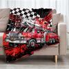 fire truck Theme Printed Blanket - Perfect for Couch, Bed, Travel & Outdoor Use | Machine Washable, Cozy & Durable.