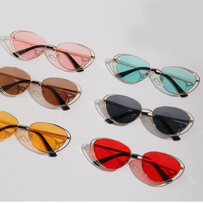 Glasses 30023 Punk Double Frame Pussy Eye Multicolor Vintage Sunglasses, Ladies Sunglasses