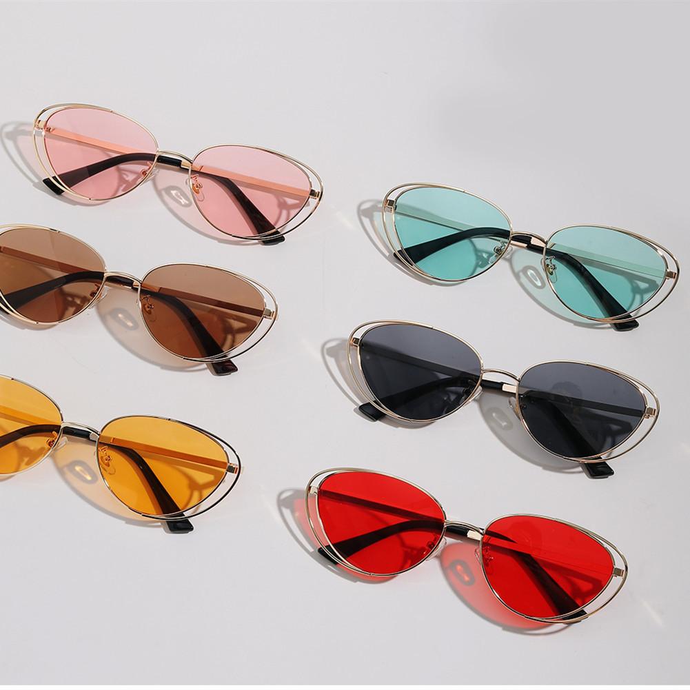Glasses 30023 Punk Double Frame Pussy Eye Multicolor Vintage Sunglasses, Ladies Sunglasses