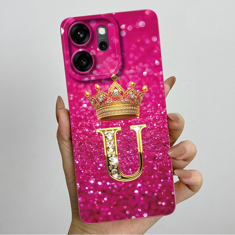 Case For Oppo Reno 14 FS Reno14 F S 14F 14FS 5G Phone Case Crown Letters Shockproof Soft TPU Cover Reno14FS Reno14F Shell Capa