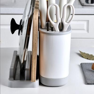 Large Capacity Multi Kitchen Cutlery Holder Waterproof Chopstick Bucket Cutting Board Rack Space Saving Stable