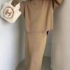 Suéter de fronteira, Europeu, Americano Amazon vestuário feminino 2025 outono cor sólida simples manga longa moda casual conjunto feminino