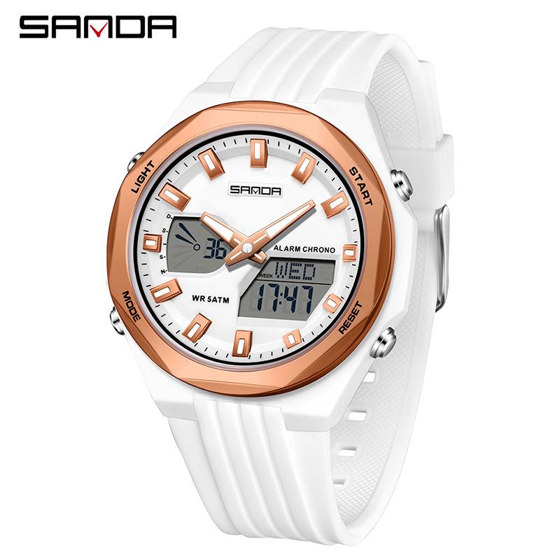 SANDA Sports Watch: World Time, Multifunctional Chronograph, Waterproof, Unisex