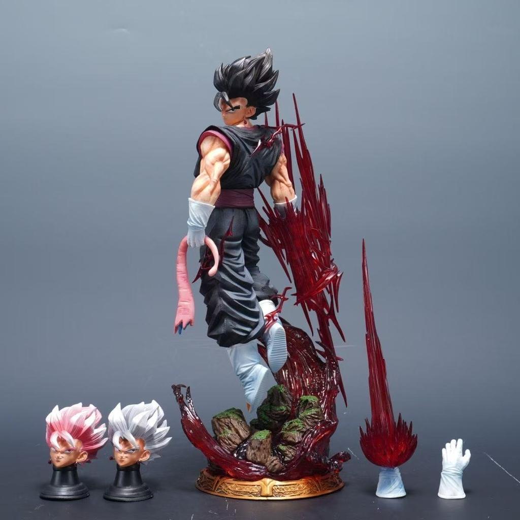 40cm/15.75inch Drogan Boll Z Vegetto Figure 3 Heads Replace Super Saiyan Action Figure Gk Statue Collection Model Toys Gifts