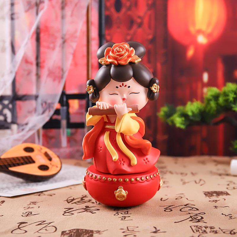 Large Roly-Poly Tang Dynasty Lady Ornament - Home Entrance & Festival Gift