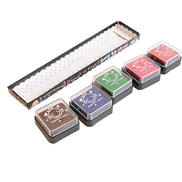 Almohadillas de tinta artesanal Sellos lavables creativos Socio DIY Multicolor Almohadilla de sello artesanal para sellos Papel Papel Tela de madera Conjunto de 6