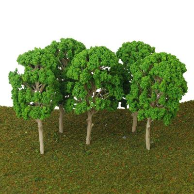 5pcs 1:50-75 Plastic Green Model Trees for Railway Train Park Landscape 14.5cm