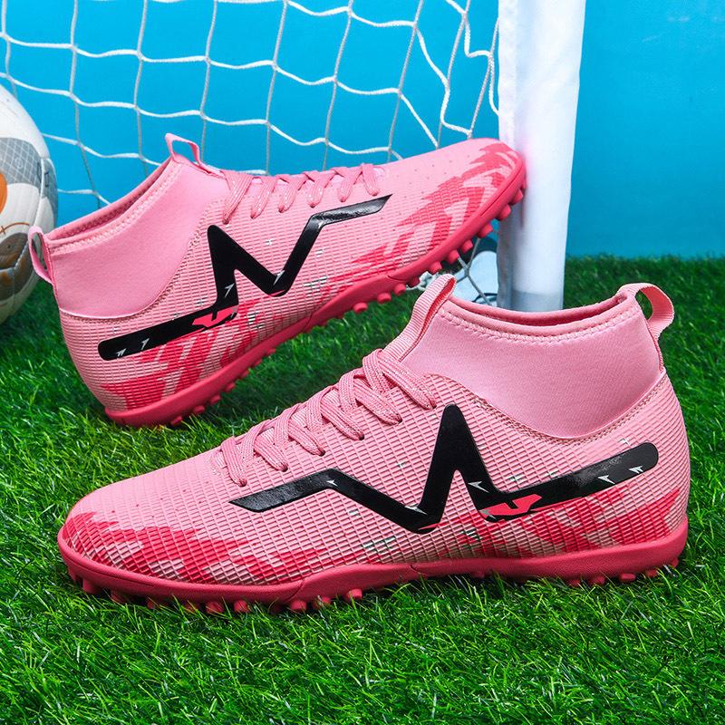 High-top New Football Shoes 2025 Male and Female Adult Students Children's Game Training Shoes TF Broken Nail Football Shoes