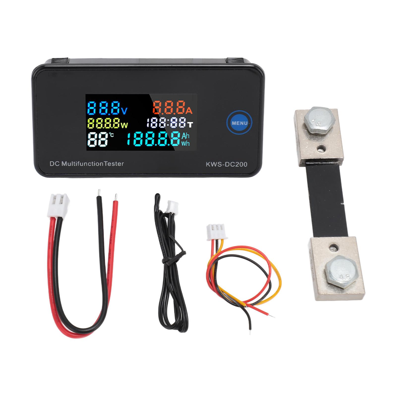 

Цифровий вольтметр-амперметр постійного струму DC200 100A РК-кольоровий дисплей 7 в 1 Багатофункціональний тестер-мультиметр постійного струму