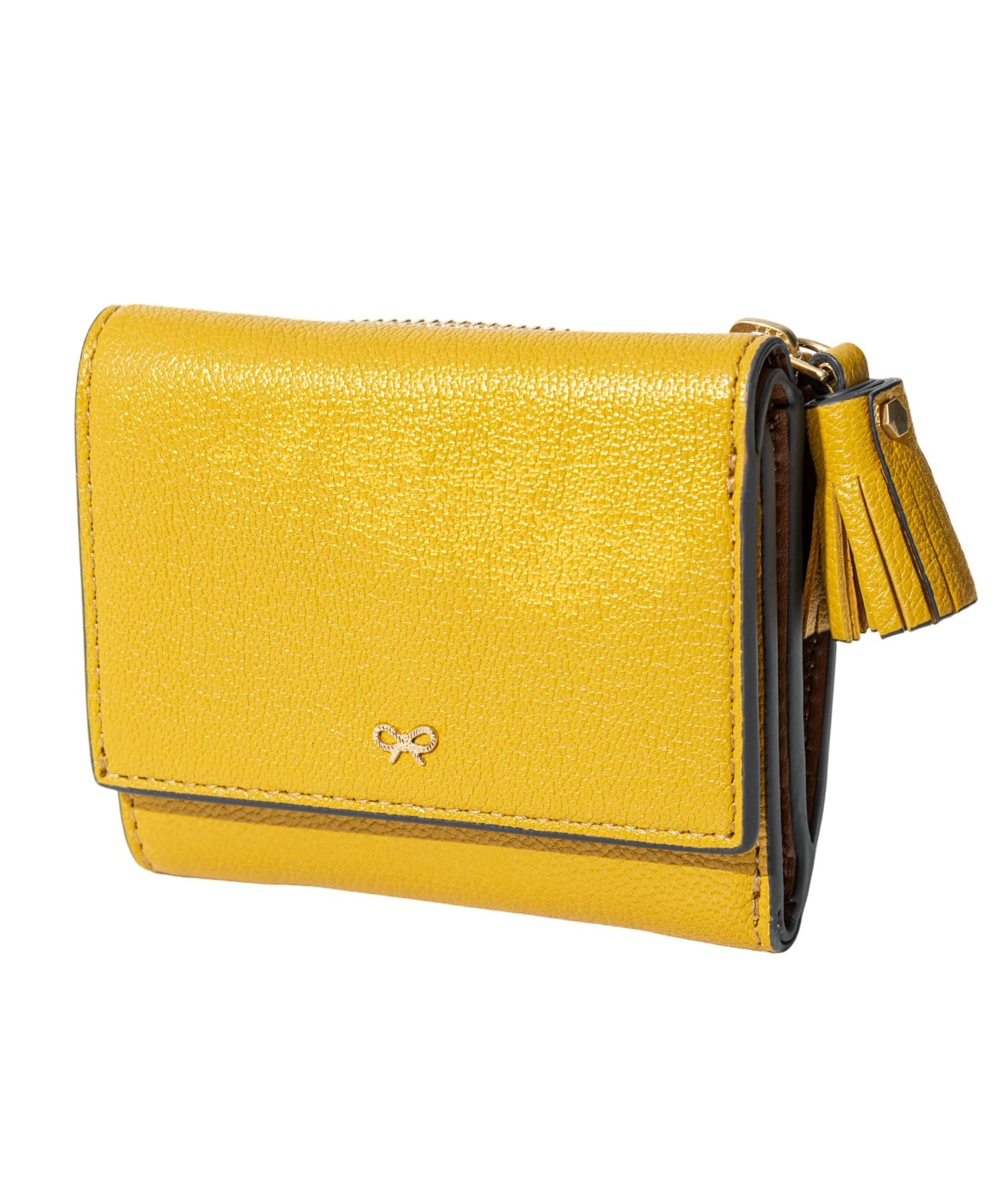 

Trifold Wallet Mini Trifold Zip Peeping Eyes in Capra with Smooth Eco Leather [Anya Hindmarch] Women s Mustard/Cognac [Item]