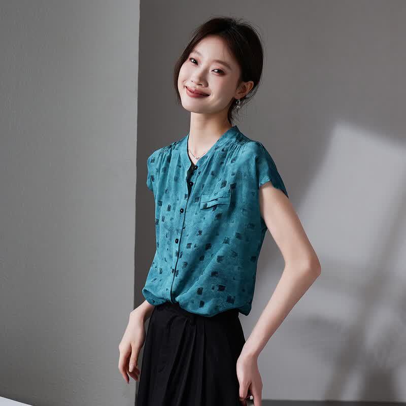 SOFSIL Women s Elegant Printed Silk Blouse XL