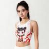 Damen Tanktop mit Print für Yoga und Brustpolstern – Vest für intensiven Sommersport, Fitness, Laufen