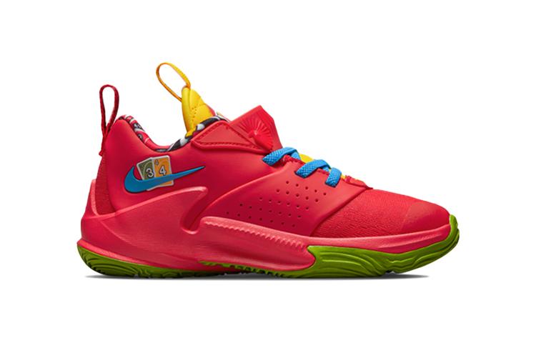Uno X Nike Freak 3 Slip Resistant Low Top Children's Basketball Shoes Red Children Aged 3 7 Years Old DD0330-600