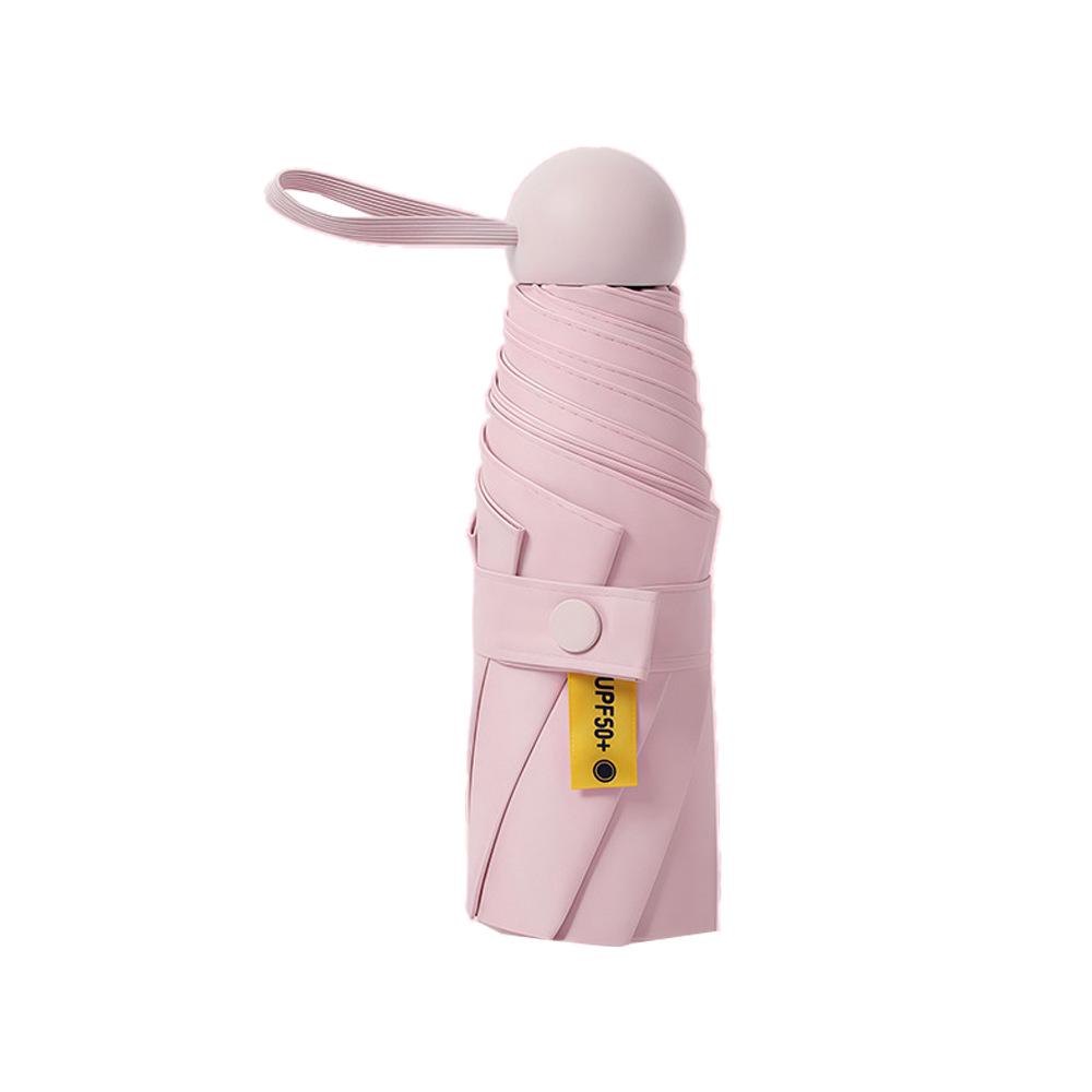 Compact Capsule Sun and Rain Umbrella: Thickened, UV-Protected, Dual-Use, Folding Black Glue Design