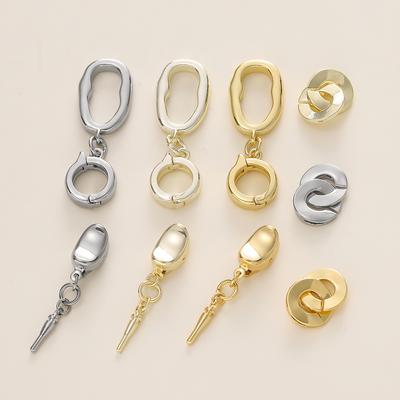 1 Stück/Lot 14/18 Karat goldfarben plattiertes Metall-Kupfer-Halskettenverschluss-Verbinder für DIY-Schmuckherstellung Halsketten-Armband-Zubehör