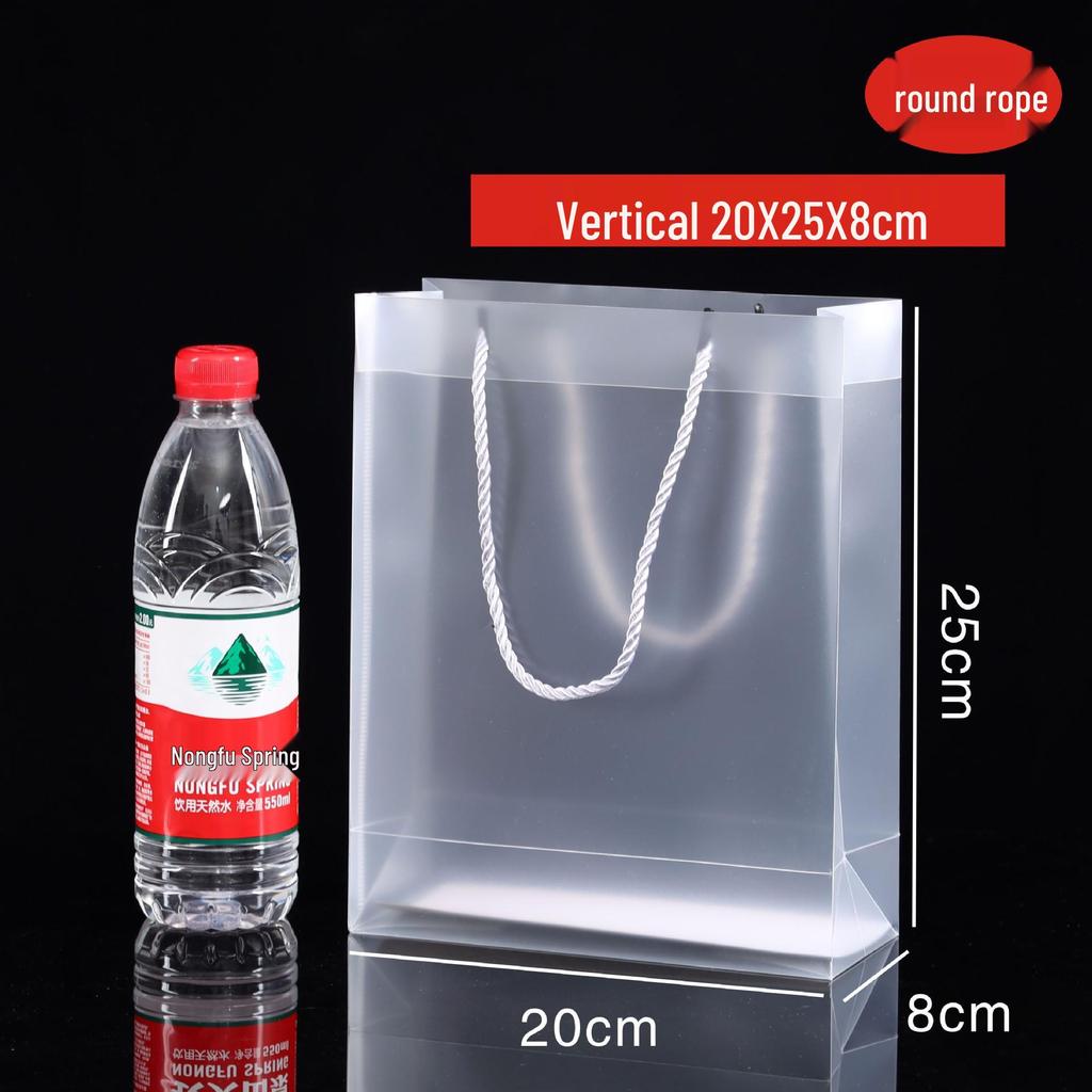 In Stock PVC Transparent Tote Bag, Frosted PP Plastic Gift/Souvenir Packaging, Wedding Candy Bag