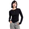 Jinyujie Women's Slim-Fit Round Neck Long Sleeve T-Shirt