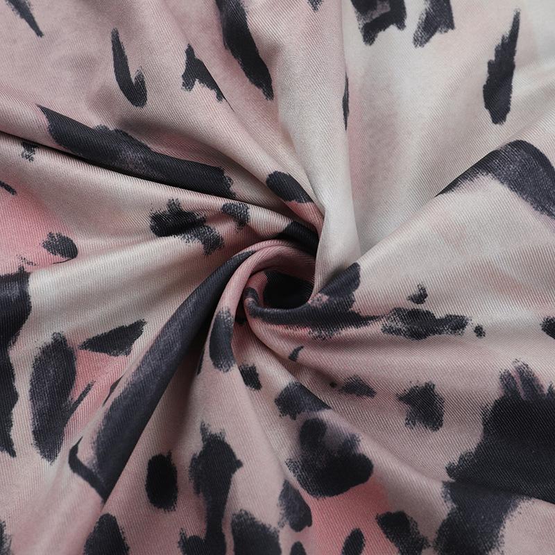 Autumn Dress Women's Elegance Slim Leopard Print High Neck Halter Dress