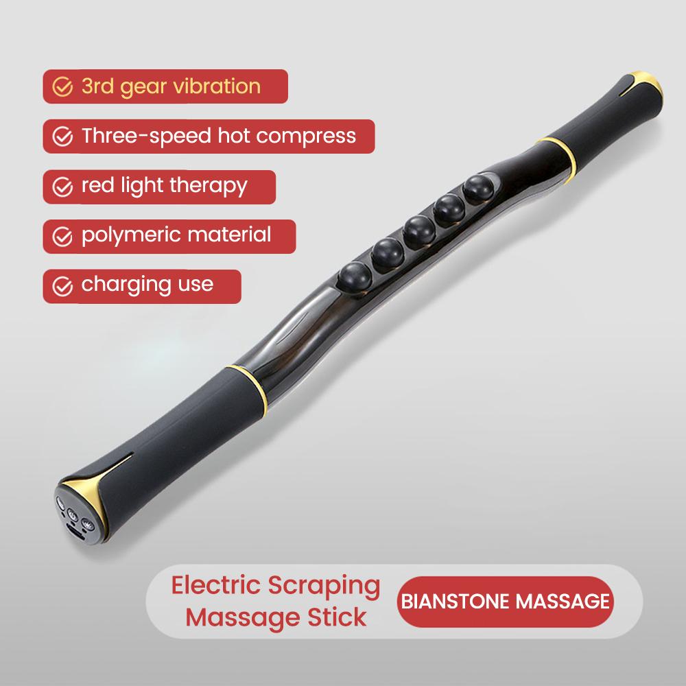 Elektrischer Guasha Massage-Stab Vibration Cellulite-Massagegerät für den Körper Infrarot-Wärmetherapie Rücken Körper-Schaben Akupunktur