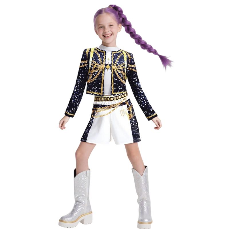 

Детские костюмы Зои Руми Мира для сцены Косплей Девочки Черный костюм Форма Хэллоуин Вечеринка Ролевые игры Печатные Нарядные костюмы для переодевания 110