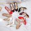 New 12cm Round Toe Ankle Strap Large Size High Heels Daily Office Crossdress Catwalk Fashion Dress Shoes WZ-091-1