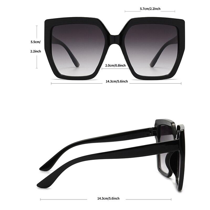 Vintage Oversized Square Sunglasses Women For Men Classic Big Frame Trending Sun Glasses UV400 Luxury Brand Designer Eyeglasses
